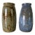 Pair of Vintage Handcrafted Botanical Motifs Studio Art Pottery Vases by Buk For Sale