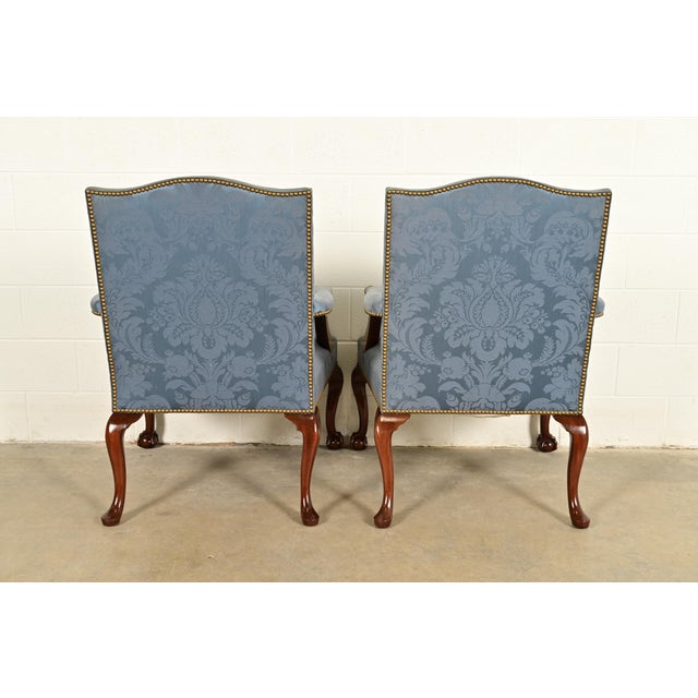 Kittinger Chippendale Carved Mahogany Open Arm Library Chairs | Set of Four For Sale - Image 11 of 18