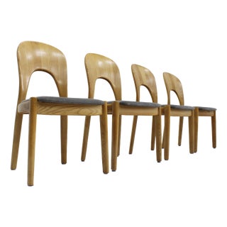 Vintage Danish Oak Dining Chairs by Niels Koefoed for Koefoeds Hornslet, 1960s, Set of 4 For Sale