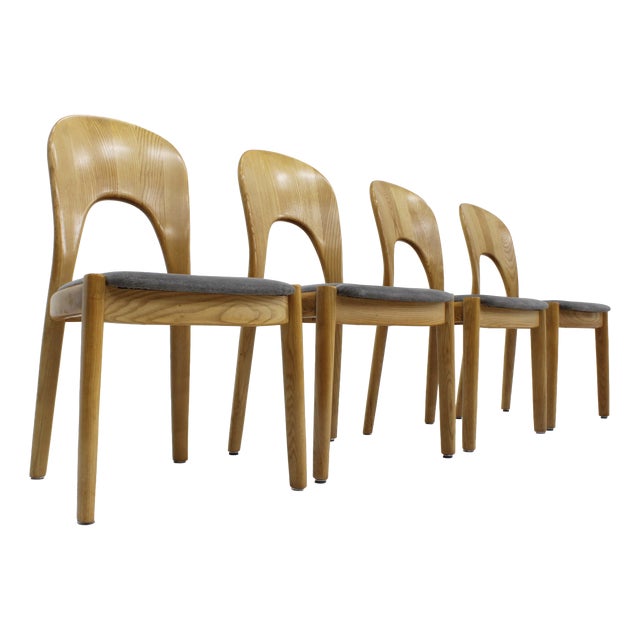 Vintage Danish Oak Dining Chairs by Niels Koefoed for Koefoeds Hornslet, 1960s, Set of 4 For Sale