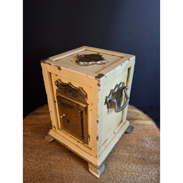 Rare 1897 Custom Cast Iron Safe Bank Engraved Plaque Brass Door Provenance Bertoia 8.6lb For Sale - Image 11 of 18