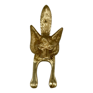 Vintage Brass Fox Head Door Knocker — Figural Animal Hardware