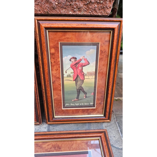 Wooden Triptych Golf-Themed Images, England, 1980s, Set of 3 For Sale - Image 3 of 8