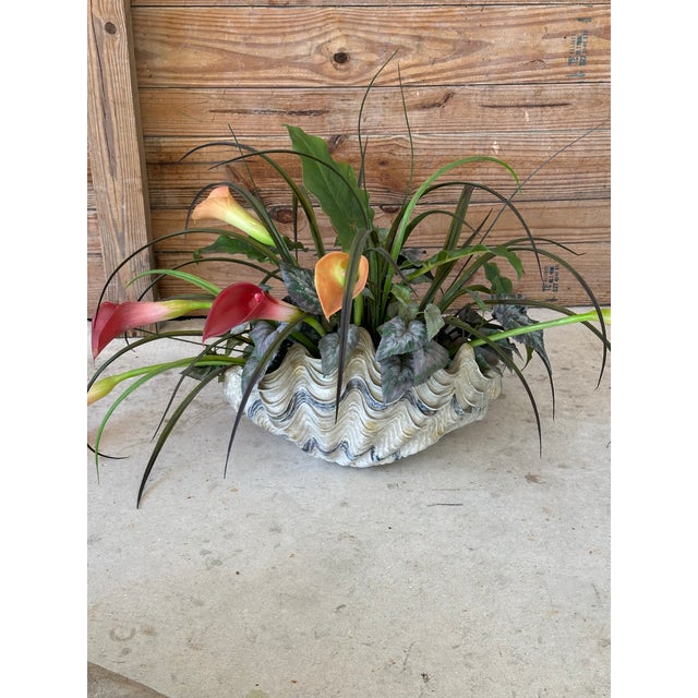 Vintage Coastal Clam Shell Cast Resin Decorative Bowl For Sale - Image 9 of 10