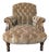Vintage Victorian Tufted Velvet Lounge Chair With Carved Wooden Accents For Sale