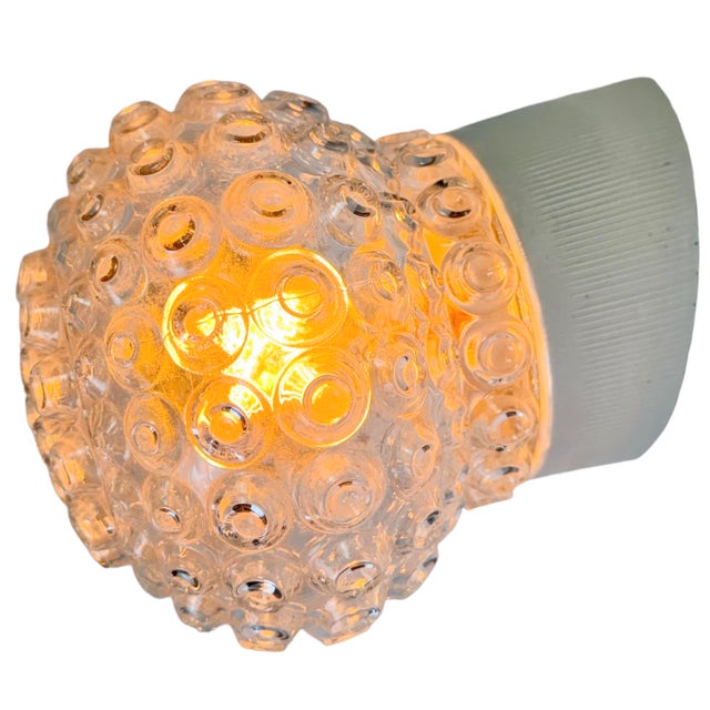 Vintage White Porcelain Wall Light, 1970s For Sale - Image 11 of 12