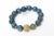 Jeweler Custom Made Beaded Blue Sapphire Agate Gold Ball Bracelets Set of 3 For Sale In Miami - Image 6 of 10