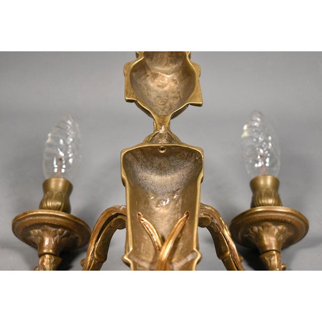 Large Antique French Wall Sconce in Bronze, 1890s For Sale - Image 14 of 15