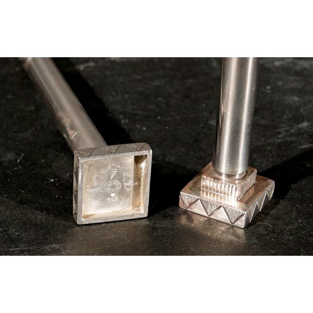 Pair of Georg Jensen Sterling Silver "Skyscraper" Salt & Pepper Shakers by Jorgen Jensen For Sale - Image 12 of 14