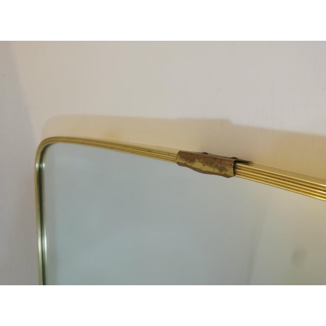 Vintage Mirror with Brass Frame, Italy, 1960s For Sale - Image 4 of 10