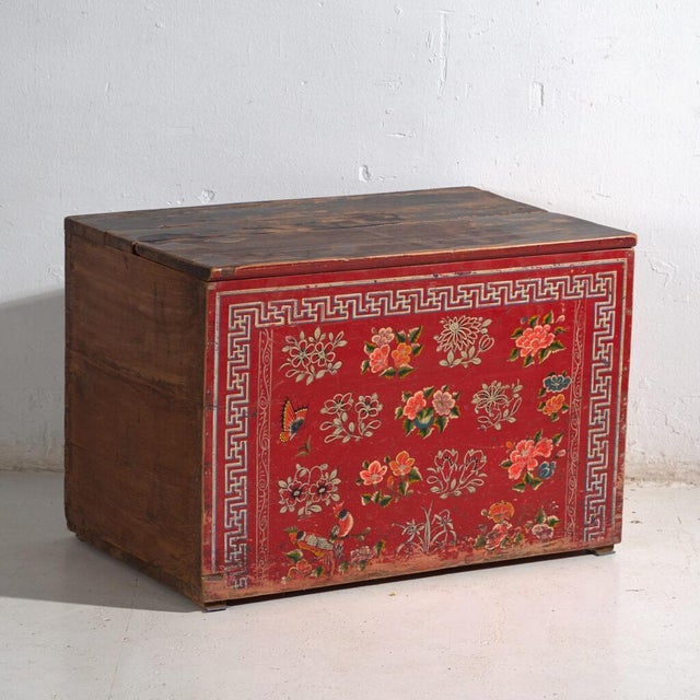 Antique Chinese Qing Dynasty Painted Dongbei Chest For Sale - Image 11 of 11