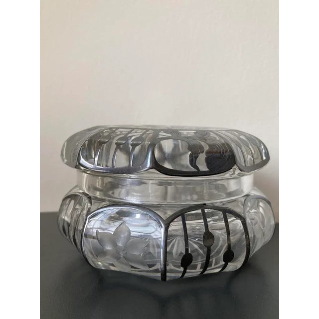 Jewelry Box With Silver Overlay by Heisey, Early 20th Century For Sale - Image 13 of 18
