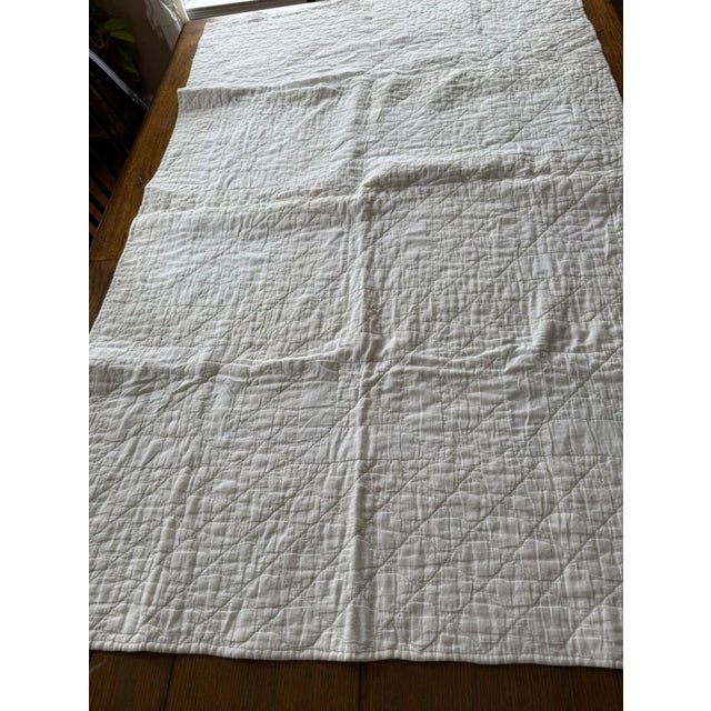 Yellow Handmade 1950s Embroidered Vintage Quilt Yellow 60” X 38” For Sale - Image 8 of 12