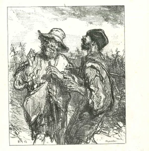 Paul Gavarni, The Delightful Chit-Chat, Original Lithograph, 1881