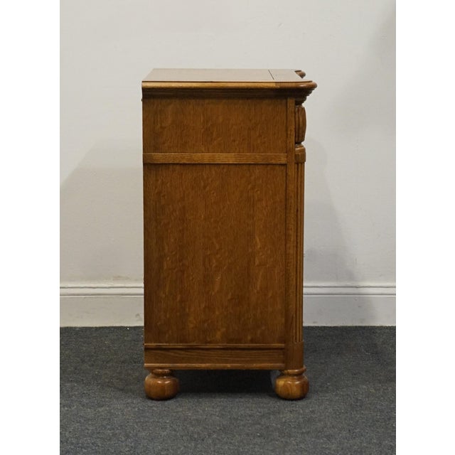 Stanley Furniture Quarter Sawn Oak Victorian Inspired 22" Cabinet Nightstand 502-13-81 For Sale - Image 12 of 13