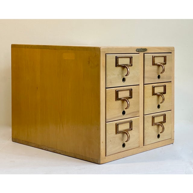 Vintage Remington Rand Oak 9 Drawer Wooden Library Index Card File