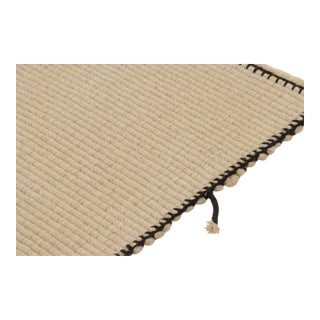 Rug & Kilim’s Contemporary Kilim With Striped Central Column in Black For Sale