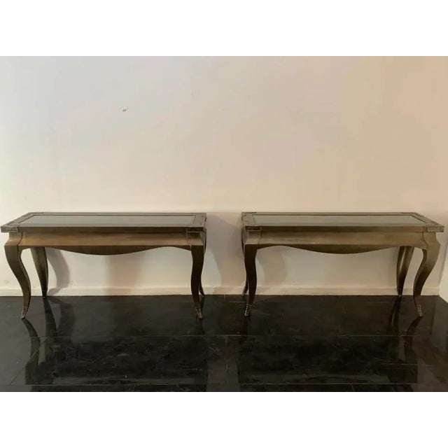 Elegant pair of eclectic metallic mining bronze bronze and co -metal and patinated metal.