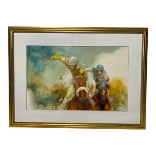 Original Scharff Equestrian Painting Framed For Sale
