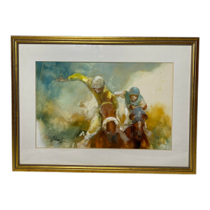 Original Scharff Equestrian Painting Framed