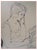 Max Papart, Woman Reading a Book, 1956, Ink Drawing For Sale