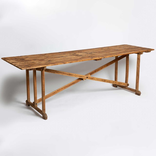 Traditional 2-Piece Trestle Table For Sale - Image 3 of 7