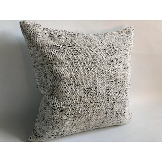 Contemporary Vintage Turkish White Kilim Pillow For Sale - Image 3 of 6