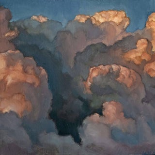 Cloud Composition 3 by Jesse Mangerson | Oil On Panel Painting of clouds in various colors For Sale