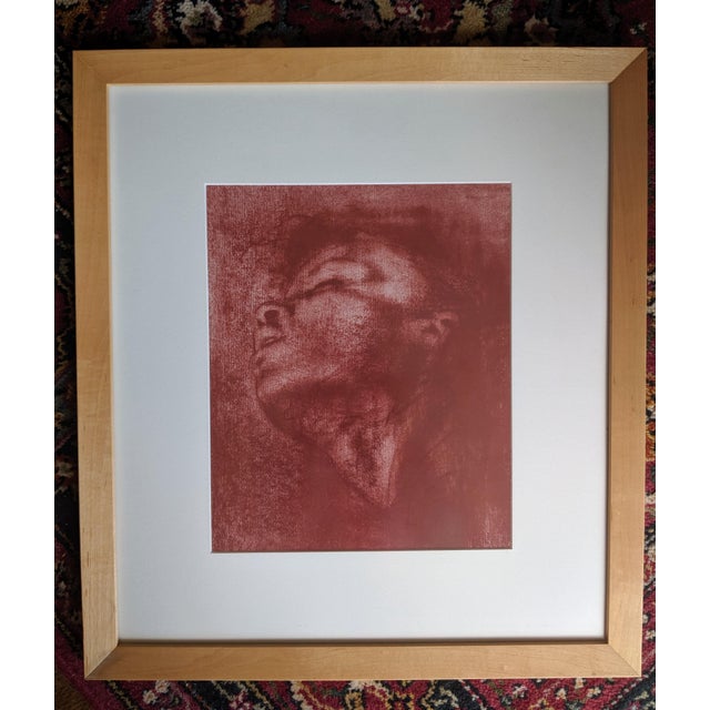 Vintage Original Pastel Portrait Drawing of a Young Boy Matted and Framed Artist Unknown