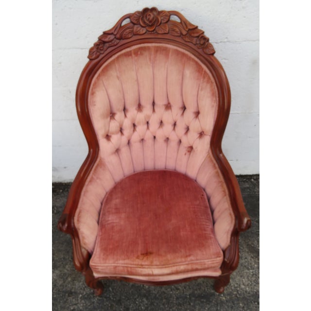 Victorian Kimball Carved Mahogany Sofa and 3 Chairs Set of Four 6220 For Sale - Image 9 of 18