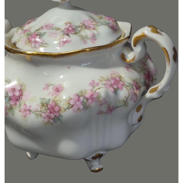Vintage Limoges Elite L France Bawo & Dotter Hand Painted Floral Sugar Bowl For Sale - Image 9 of 11