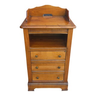 Mid 20th Century Fruitwood Tiered Secretary Side Cabinet For Sale