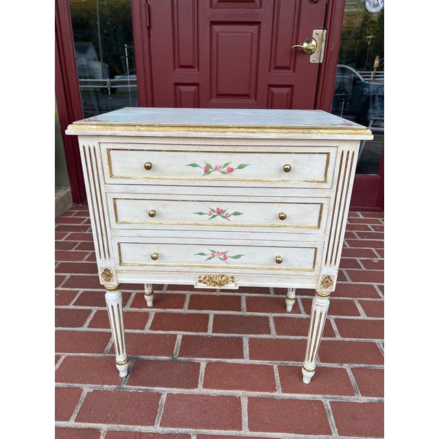 Wood 1950s Petite French Style Chest of Drawers For Sale - Image 7 of 8