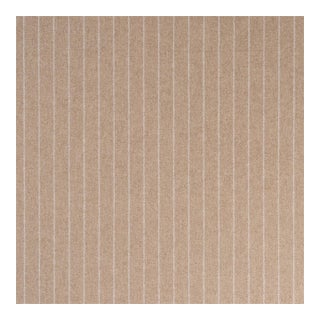 Schumacher Boyd Wool Pinstripe Fabric In Oat For Sale