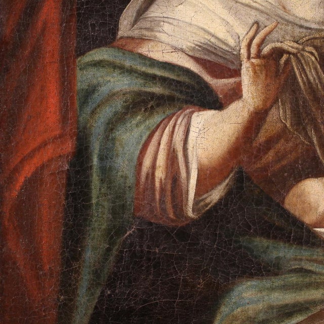 Madonna and Child, 1740, Small Oil on Canvas, Framed For Sale - Image 12 of 16