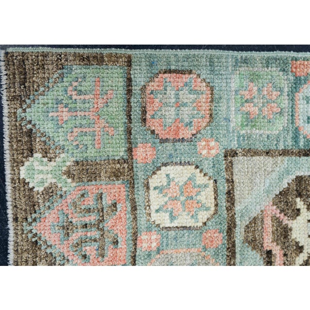 Turkish Oushak Rug 2'9" x 10'6" #20015 For Sale - Image 4 of 8