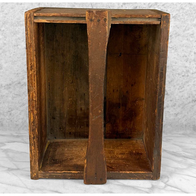 Antique Farmhouse Machinist Wood Tool Box Caddy For Sale - Image 10 of 11