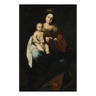 Circle of Esteban Murillo, The Virgin and Child, Oil on Canvas For Sale