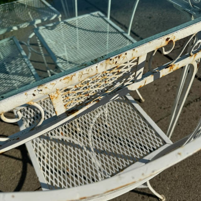 1950s Mid Century Patio Set Outdoor Dining Table & Chairs Distressed Italian Garden Furniture For Sale - Image 5 of 12