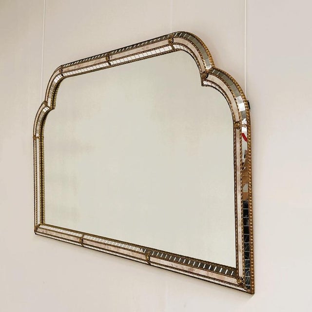 Metal Large Spanish Gilt Brass and Smoked Mirror, 1980s For Sale - Image 7 of 13