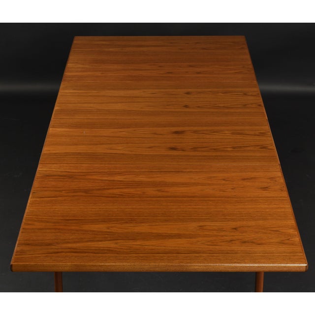 Danish Modern Teak Expanding Rectangle Dining Table Vintage 1960s For Sale - Image 12 of 17