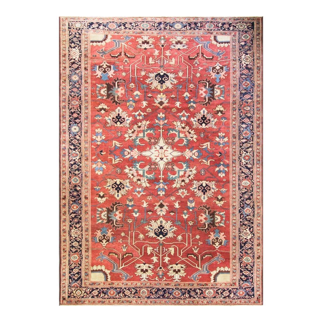Antique Persian Serapi Carpet, 9'2" X 13'3", For Sale