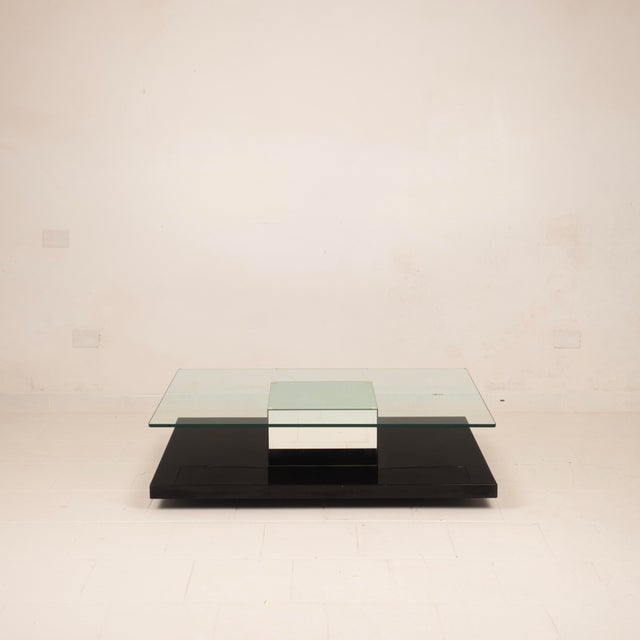 Mid-Century Modern Italian Black Lacquer Coffee Table from Cidue, 1970 For Sale - Image 4 of 18