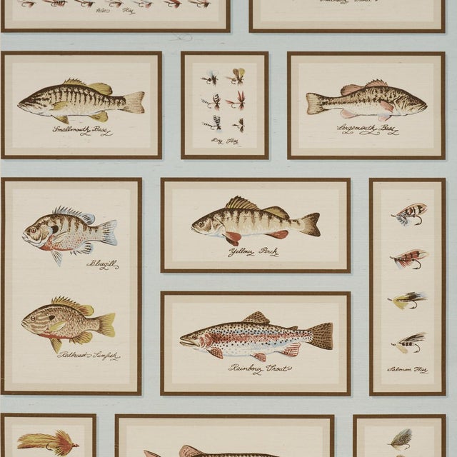 Schumacher Jamie's Trophies Sisal Wallpaper In Sky For Sale