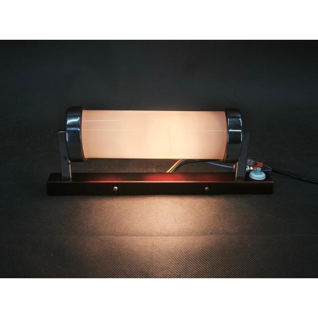 Bauhaus Chrome and Opaline Glass Wall Light, Czechoslovakia, 1930s For Sale - Image 3 of 12