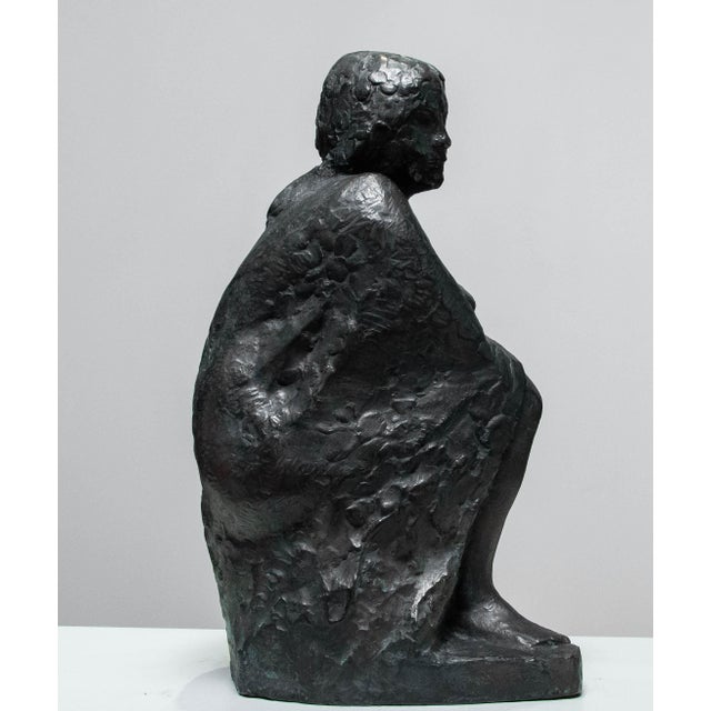 Swedish Brass Statue of a Sitting Woman by Thure Thörn, 1960s For Sale - Image 6 of 10