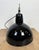 Industrial Black Enamel Factory Lamp with Cast Iron Top, 1950s For Sale - Image 11 of 16