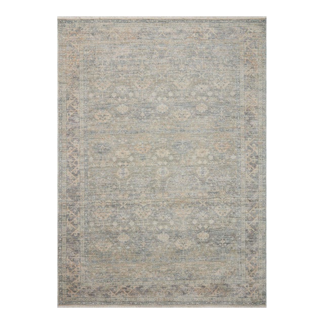 Angela Rose x Loloi Blake Rug Sky / Beige 4'-0" x 5'-7" Accent Rug For Sale