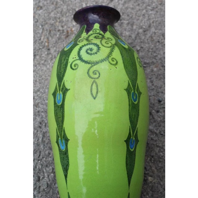 Ceramic Art Deco Green Vase, Italy, 1920s For Sale - Image 7 of 13