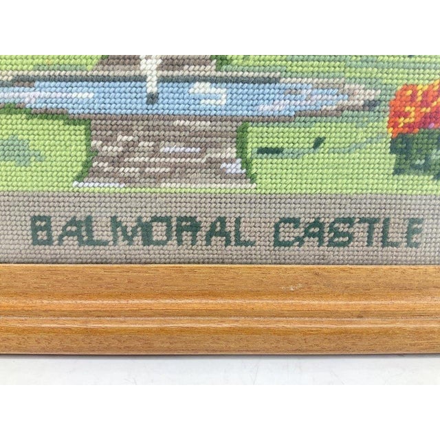 English Vintage Balmoral Castle Needlepoint Embroidery, Framed Scottish Landscape Art For Sale - Image 3 of 8